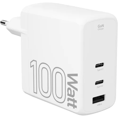 Сетевое зарядное устройство LYAMBDA LJC-100-2C1A, USB-A, 2xUSB-C, 100Вт, 3A, белый