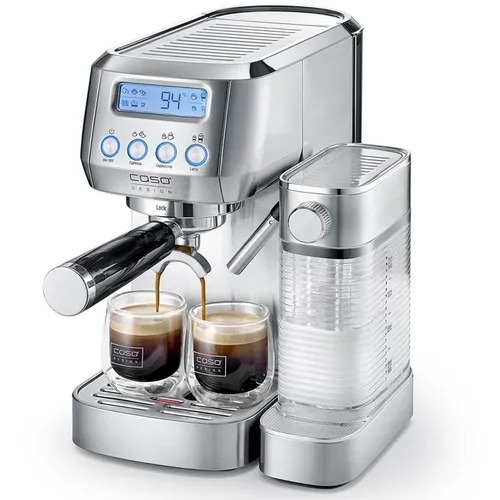 Кофеварка CASO Espresso Gourmet Latte, рожковая, серебристый