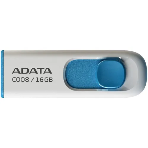 Флешка USB A-Data Classic C008 16ГБ, USB2.0, белый и синий [ac008-16g-rwe]