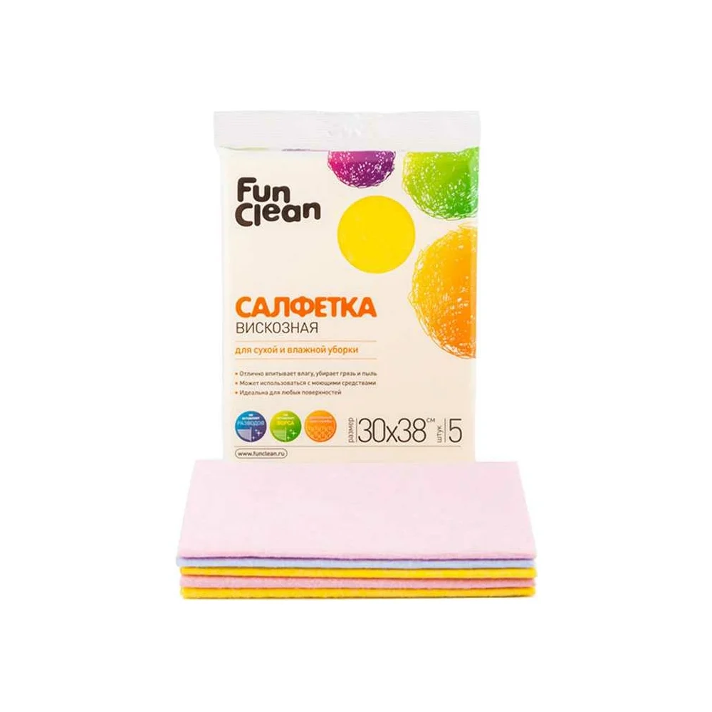 Сухая салфетка для сухой и влажной уборки Fun Clean 6806