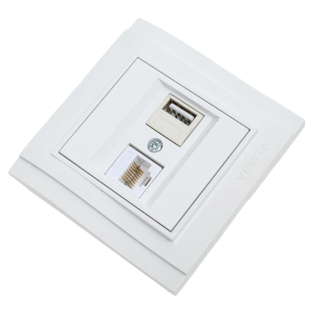 Розетка для USB + сетевого кабеля LAN Vesta Electric Verona FRZ00050302BEL