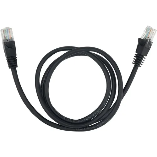 Патч-корд Buro литой (molded), UTP, кат.5E, 1м, 4 пары, 26AWG, алюминий омедненный, многожильный, черный