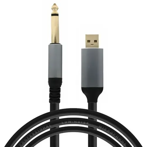 Кабель-переходник аудио PREMIER PCH-256, USB (m) - Jack 6.3 (m), 1.8м, GOLD, черный