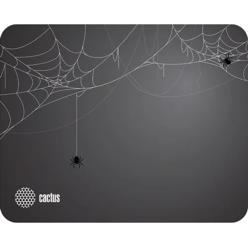 Коврик для мыши Cactus Spider gray черный, ткань, 250х200х3мм [cs-mp-d13s]