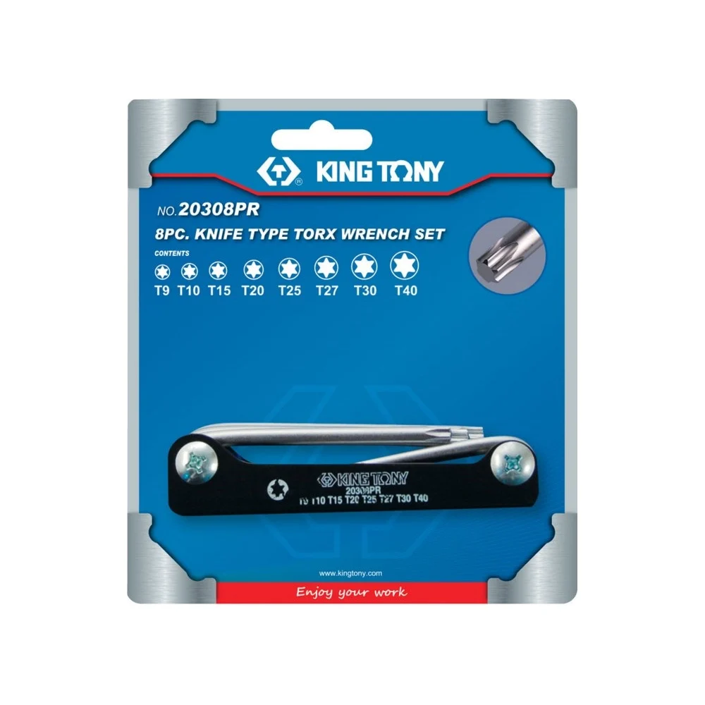 Набор Г-образных ключей KING TONY 20308PR