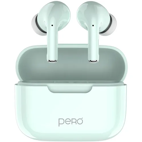 Наушники PERO TWS06, Bluetooth, внутриканальные, зеленый [ptws06lg]