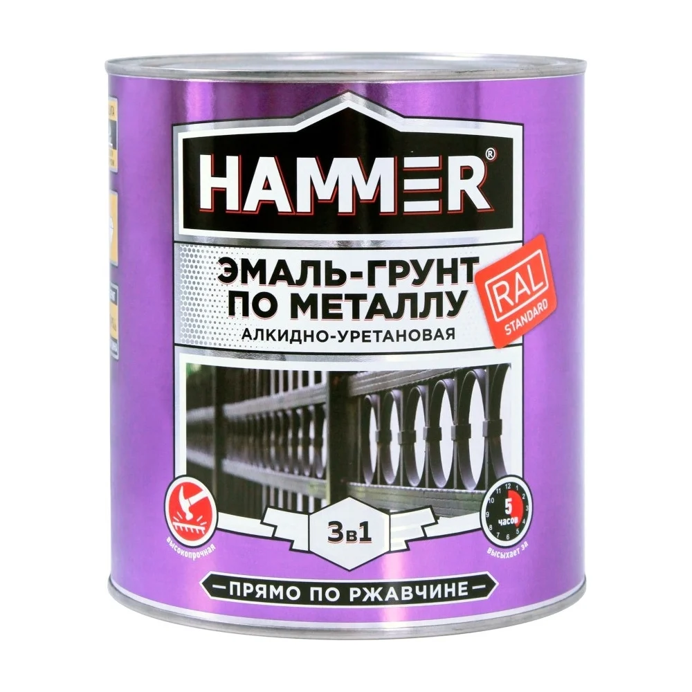 Эмаль-грунт по металлу Hammer ЭК000133635