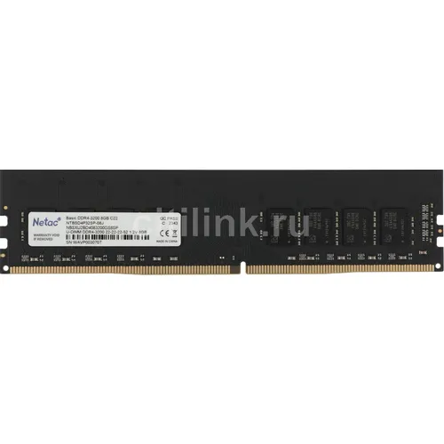 Оперативная память NETAC Basic NTBSD4P32SP-08J DDR4 - 1x 8ГБ 3200МГц, DIMM, Ret