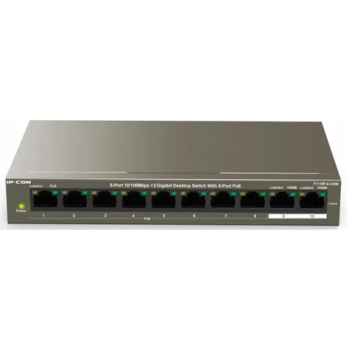 Коммутатор IP-COM F1110P-8-102W, неуправляемый