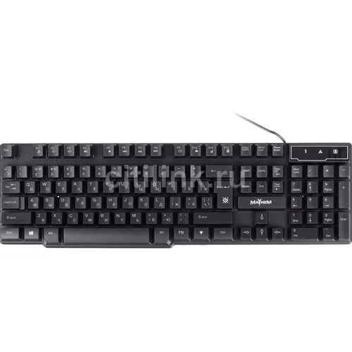 Клавиатура Defender Mayhem GK-360DL, проводная, USB, мембранная, черный [45360]