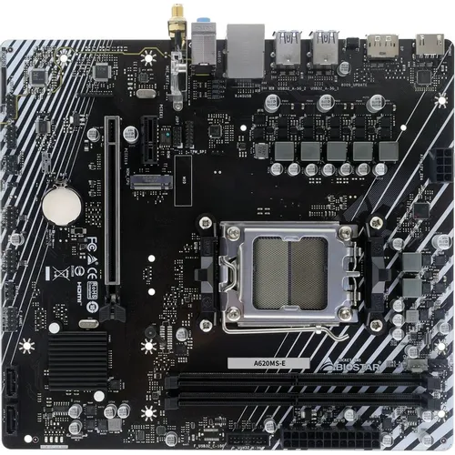 Материнская плата Biostar A620MS-E, Socket AM5, AMD A620A, mATX, Ret
