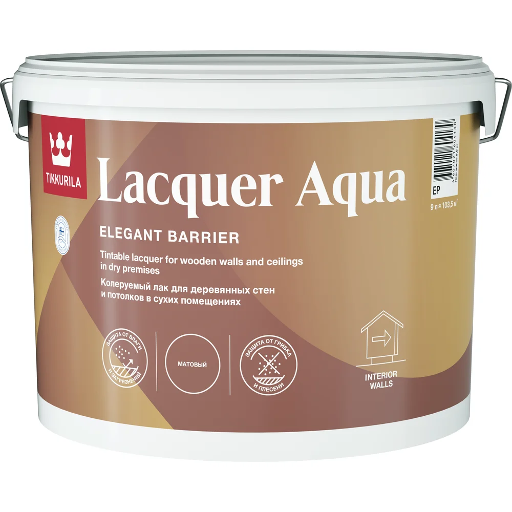 Интерьерный антисептирующий защитный лак Tikkurila EURO LACQUER AQUA 700001139