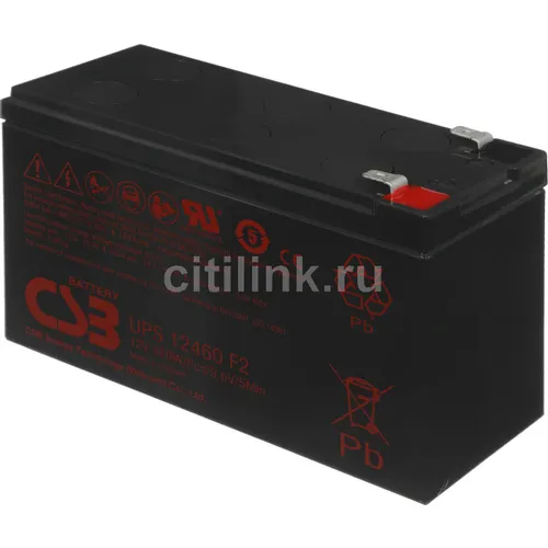 Аккумуляторная батарея CSB UPS12460 F2 для ИБП, 12В, 9Ач