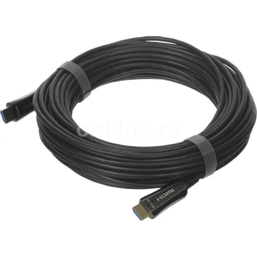 Кабель аудио-видео Digma HDMI 2.0 AOC, HDMI (m) - HDMI (m), ver 2.0, 20м, GOLD, черный [bhp aoc 2.0-20]