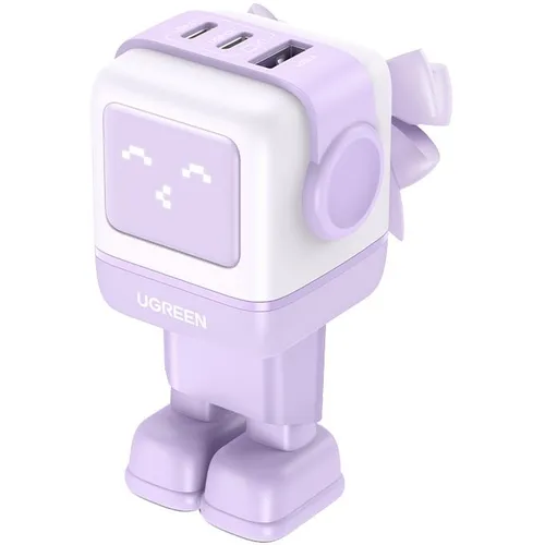 Сетевое зарядное устройство UGREEN CD361, USB-A, 2xUSB-C, 65Вт, 4.5A, фиолетовый [35291]