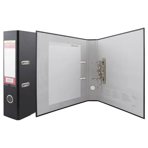 Папка-регистратор Silwerhof 355021-01, A4, 75мм, ПВХ/бумага, черный 10 шт./кор.