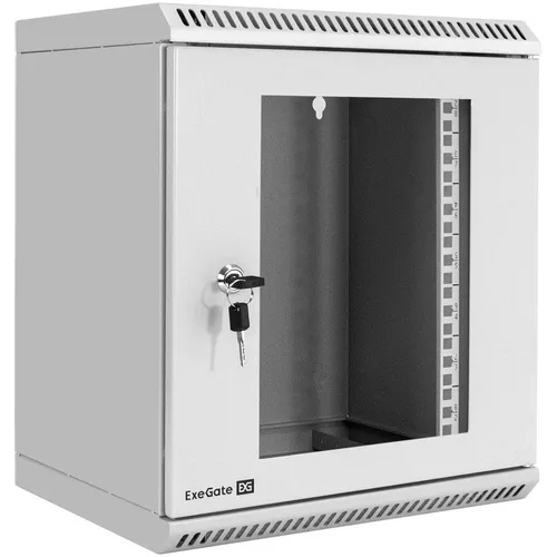 Шкаф коммутационный EXEGATE EC-WM-9U.280.G EX298625RUS настенный, стеклянная передняя дверь, 9U, 350x420x280 мм