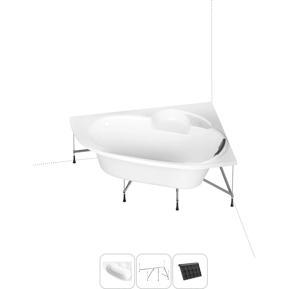 Угловая акриловая ванна Lavinia Boho Bell Pro S1-370215PR