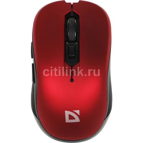 Мышь беспроводная Defender Gassa MM-105, радио, оптическая, USB, 1600dpi, красный [52103]