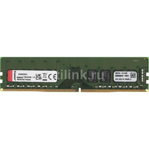 Оперативная память Kingston Valueram KVR32N22D8/16 DDR4 - 1x 16ГБ 3200МГц, DIMM, Ret