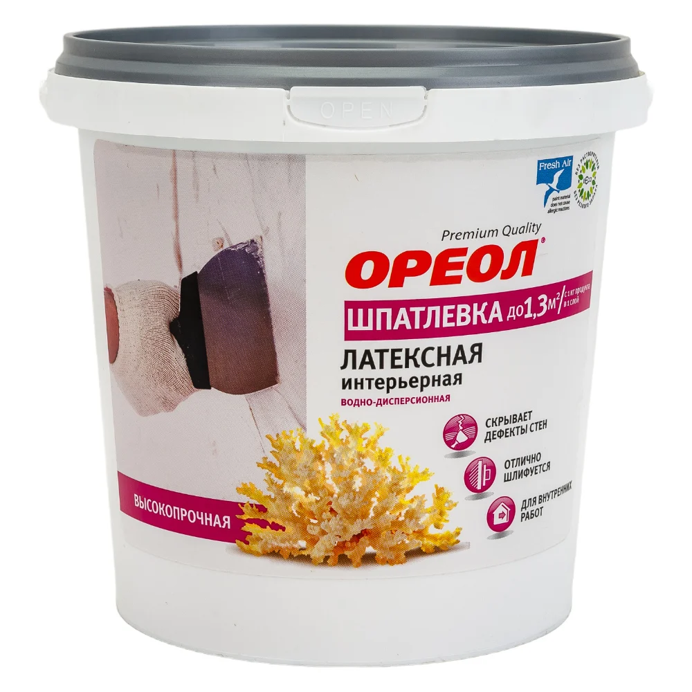Интерьерная водно-дисперсионная латексная шпатлевка ОРЕОЛ 66526