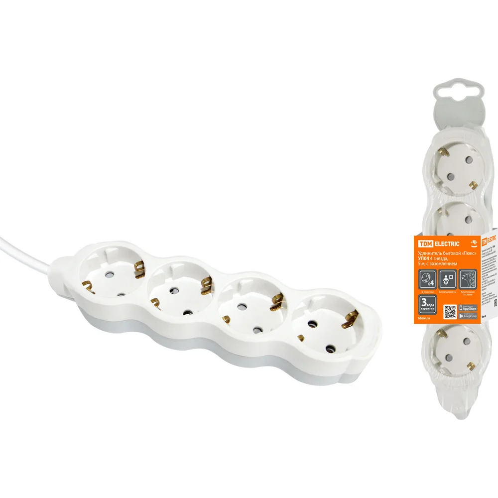 Бытовой удлинитель TDM ELECTRIC Люкс УЛ04 SQ1303-0237