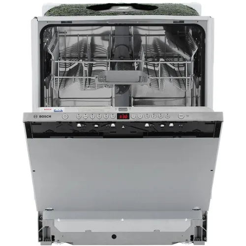 Встраиваемая посудомоечная машина Bosch SMV26AX00Q, полноразмерная, ширина 59.8см, полновстраиваемая, загрузка 12 комплектов, серебристый
