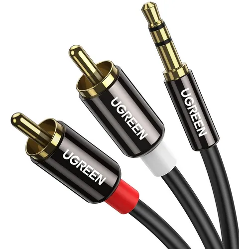 Кабель аудио UGREEN AV116, Jack 3.5 (m) - 2xRCA (m/f), 1м, черный [10749]