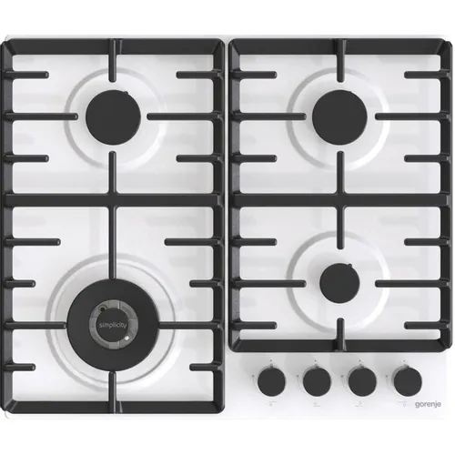 Газовая варочная панель Gorenje GW642SYW, 4 конфорки, эмалированная сталь, белый