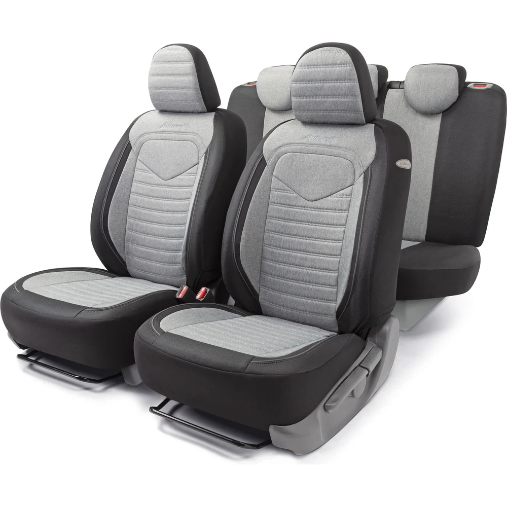 Авточехлы AUTOPROFI LINEN LIN-1505 BK/L.GY
