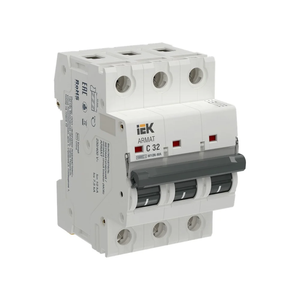 Автоматический выключатель IEK ARMAT M10N-MA 3P C 32А AR-M10N-MA-3-C032