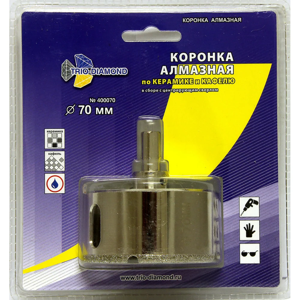 Алмазная коронка по керамике и кафелю TRIO-DIAMOND 400070