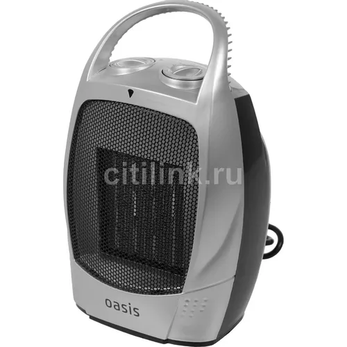 Тепловентилятор керамический OASIS KS-15 R, 1500Вт, с термостатом, 2 режима, серый [кs-15 r]