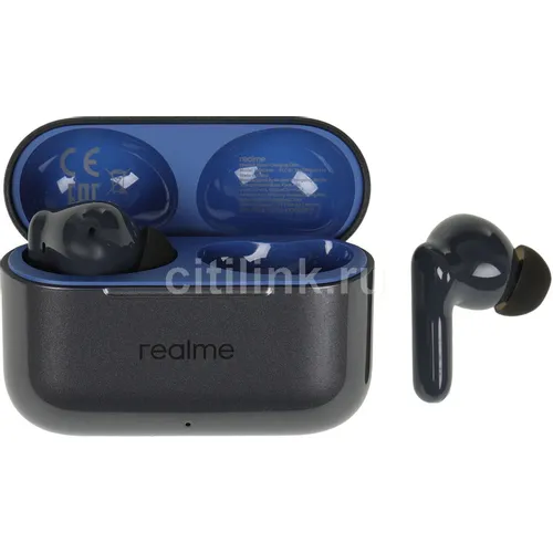 Наушники REALME Buds T200, Bluetooth, внутриканальные, серый [6941764462069]
