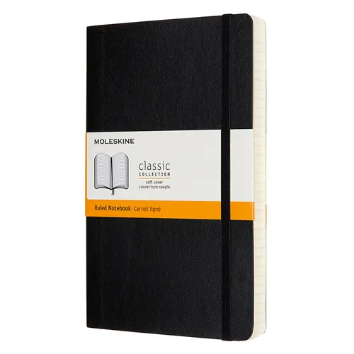 Блокнот Moleskine Classic Soft Expended, 400стр, в линейку, мягкая обложка, черный [qp616exp]