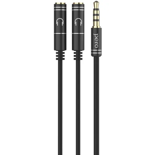 Переходник PERO AD-07, Jack 3.5 (m) - 2хJack 3.5 (f), 0.34м, черный [prad07msbk]