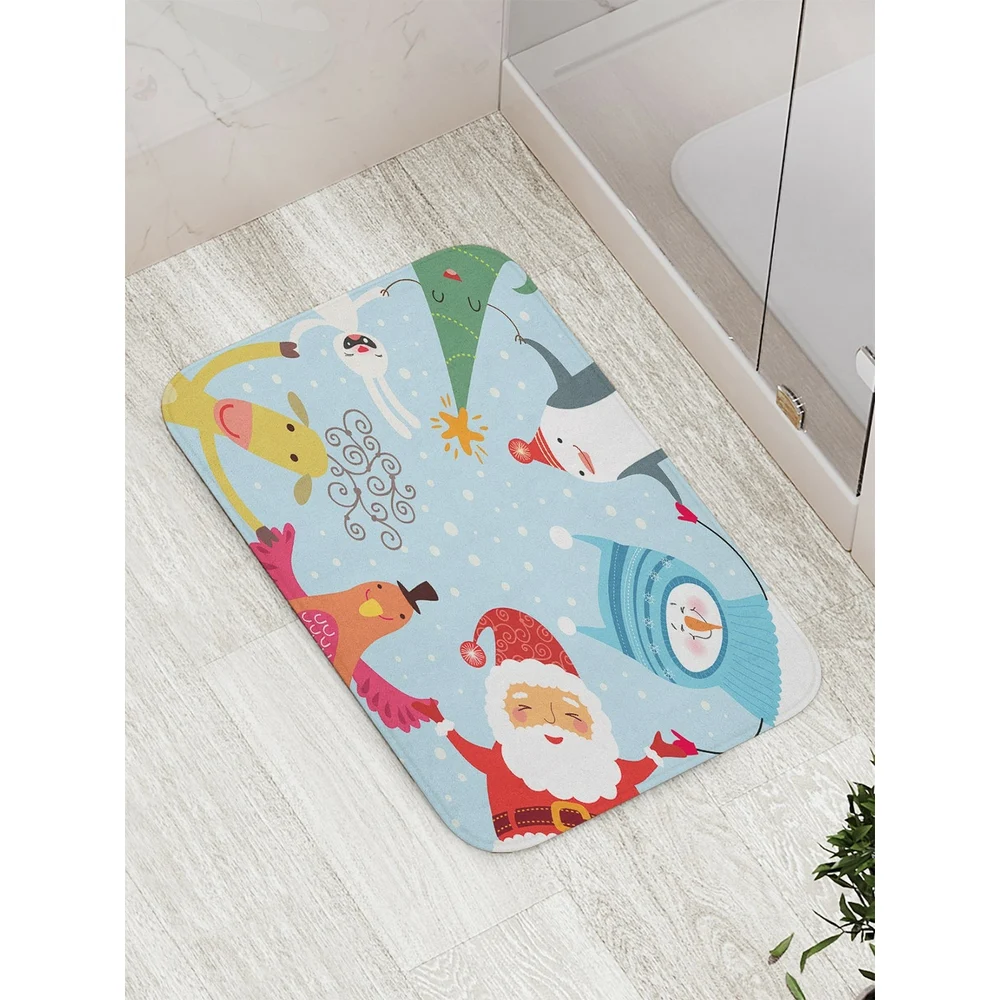 Противоскользящий коврик для ванной, сауны, бассейна JOYARTY Веселый хоровод bath_78074