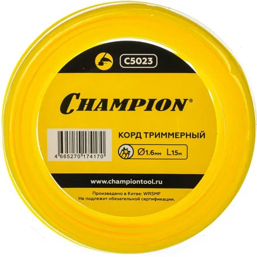 Леска для садовых триммеров CHAMPION C5023, 1.6мм, 15м