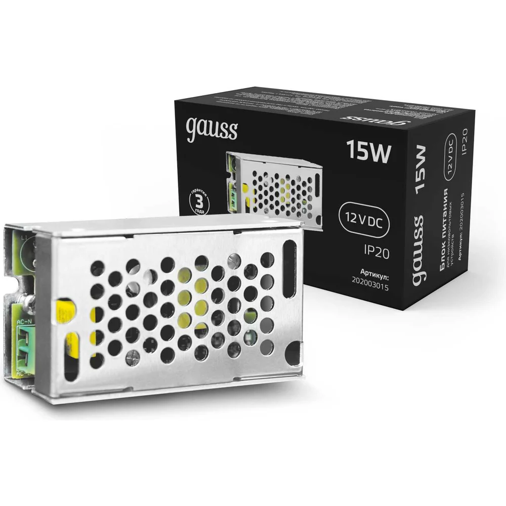 Блок питания Gauss LED STRIP PS 15W 12V 202003015