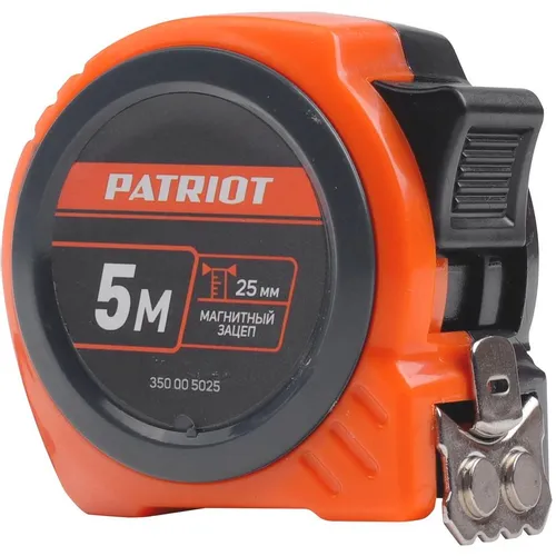 Рулетка строительная Patriot МТР 5 25, 5м x25мм, с магнитным зацепом [350005025]