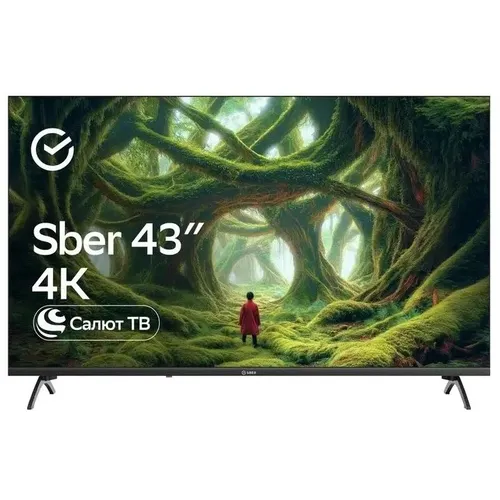 43" Телевизор SBER SDX-43U5500DBA 4K Ultra HD, СМАРТ ТВ, Салют ТВ, черный