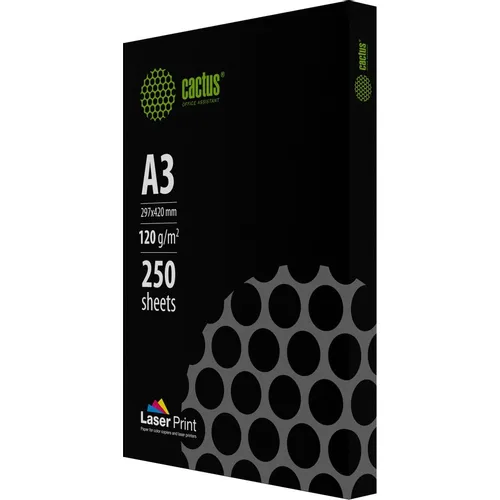 Бумага Cactus LaserPrint CS-LPA3120250, A3, для лазерной печати, 250л, 120г/м2, белый