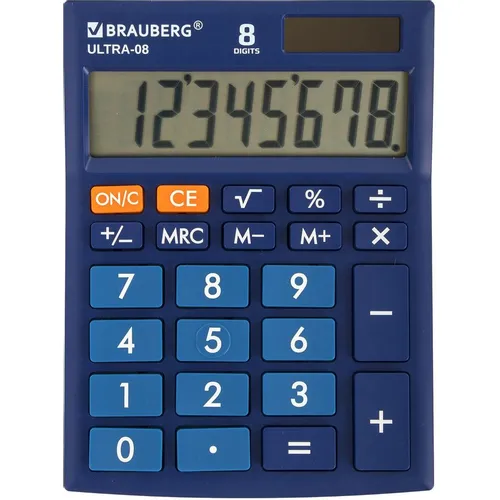 Калькулятор BRAUBERG Ultra, 8-разрядный, синий