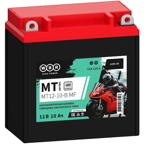 Аккумуляторная батарея WBR MT12-10-B MF для ИБП, 12В, 10Ач