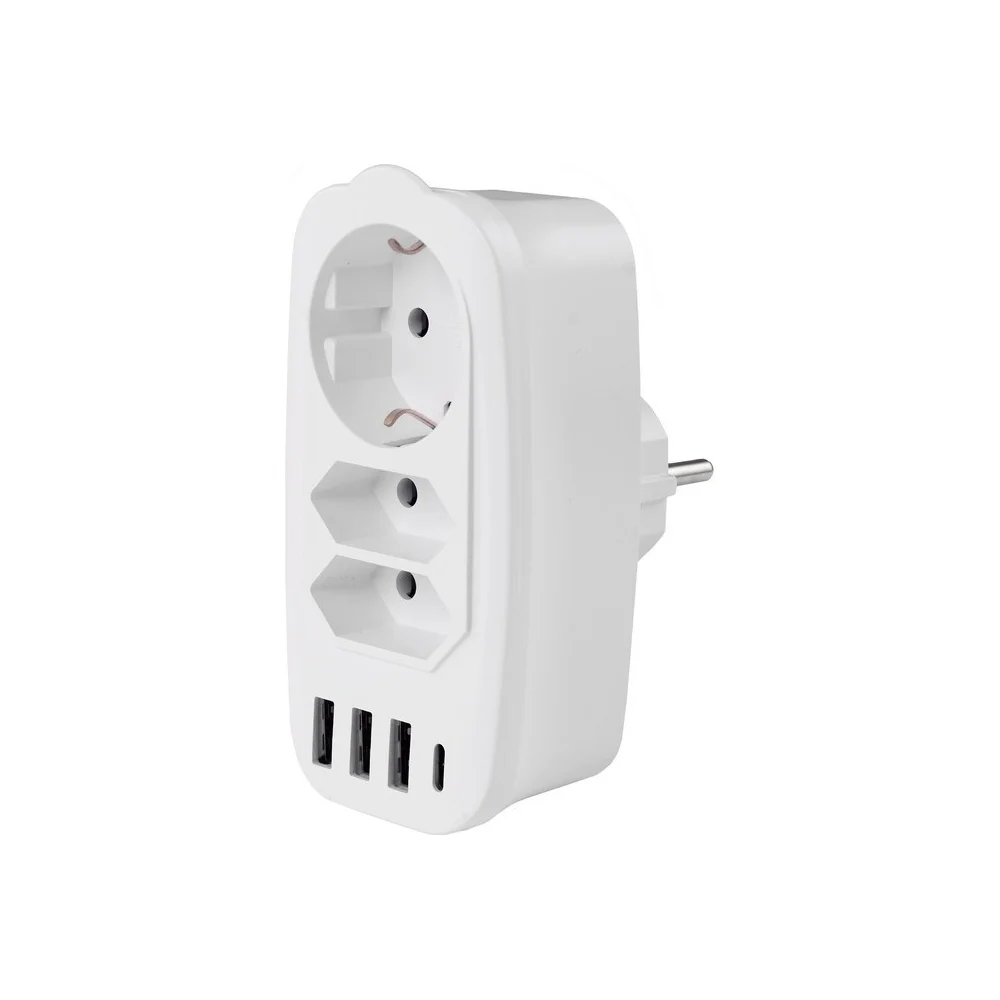 Разветвитель ROCKETSOCKET Socket Adapter 3 Euro GN4603