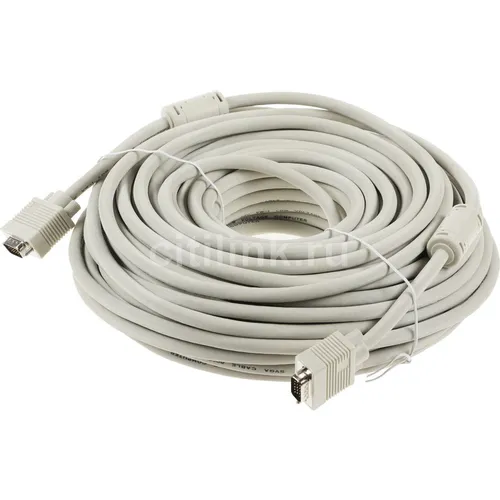 Кабель VGA DB15 (m) - DB15 (m), ферритовый фильтр , 30м, белый [cable30]