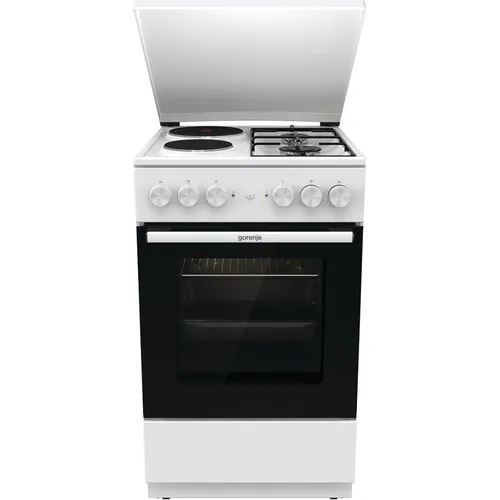 Газовая плита Gorenje GK5A12WG, электрическая духовка, металлическая крышка, сталь, белый