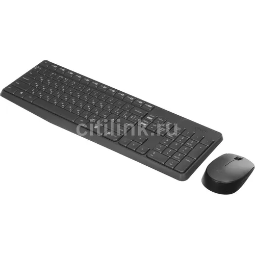 Комплект (клавиатура+мышь) Logitech MK235, USB, беспроводной, с гравировкой, серый [920-007949]