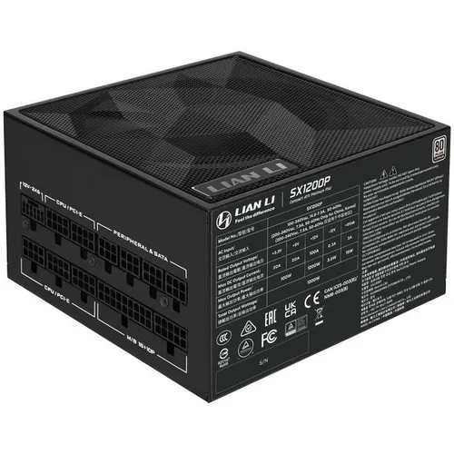 Блок питания Lian Li SX1200P, 1200Вт, 80 PLUS PLATINUM, 120мм, черный, retail [g9p.sx1200p.b000.ru]