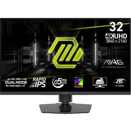 31.5" Монитор MSI Mag 322URDF E16, 3840x2160, IPS, 160Гц, 2хHDMI, 1хDP, черный [9s6-3dd89t-012]